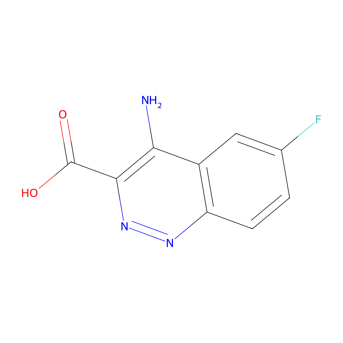 4-Amino-6-fluoro-3-cinnolinecarboxylic acid molecular structure, CAS 161373-43-9