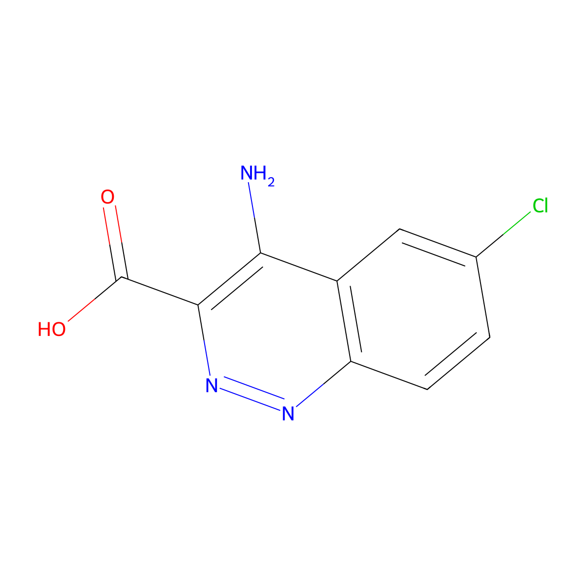 4-Amino-6-chloro-3-cinnolinecarboxylic acid molecular structure, CAS 161373-46-2