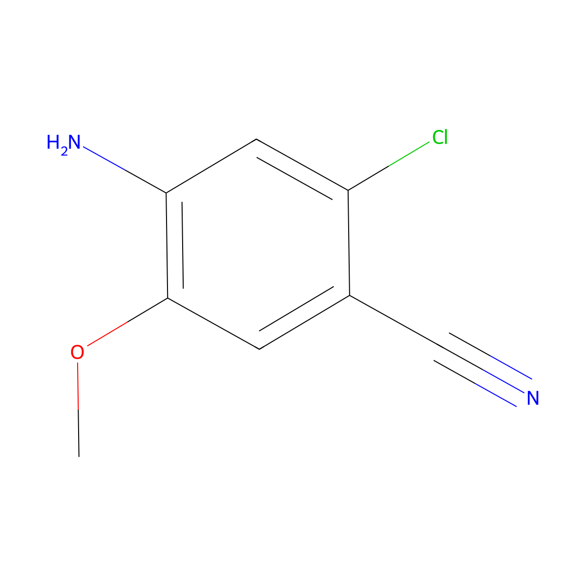 4-Amino-2-chloro-5-methoxybenzonitrile molecular structure, CAS 1613730-68-9