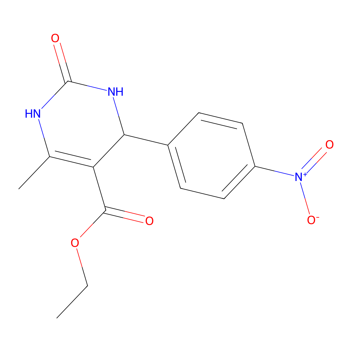 5-(Ethoxycarbonyl)-6-methyl-4-(4-nitrophenyl)-3,4-dihydropyrimidin-2(1H)-one molecular structure, CAS 161374-08-9