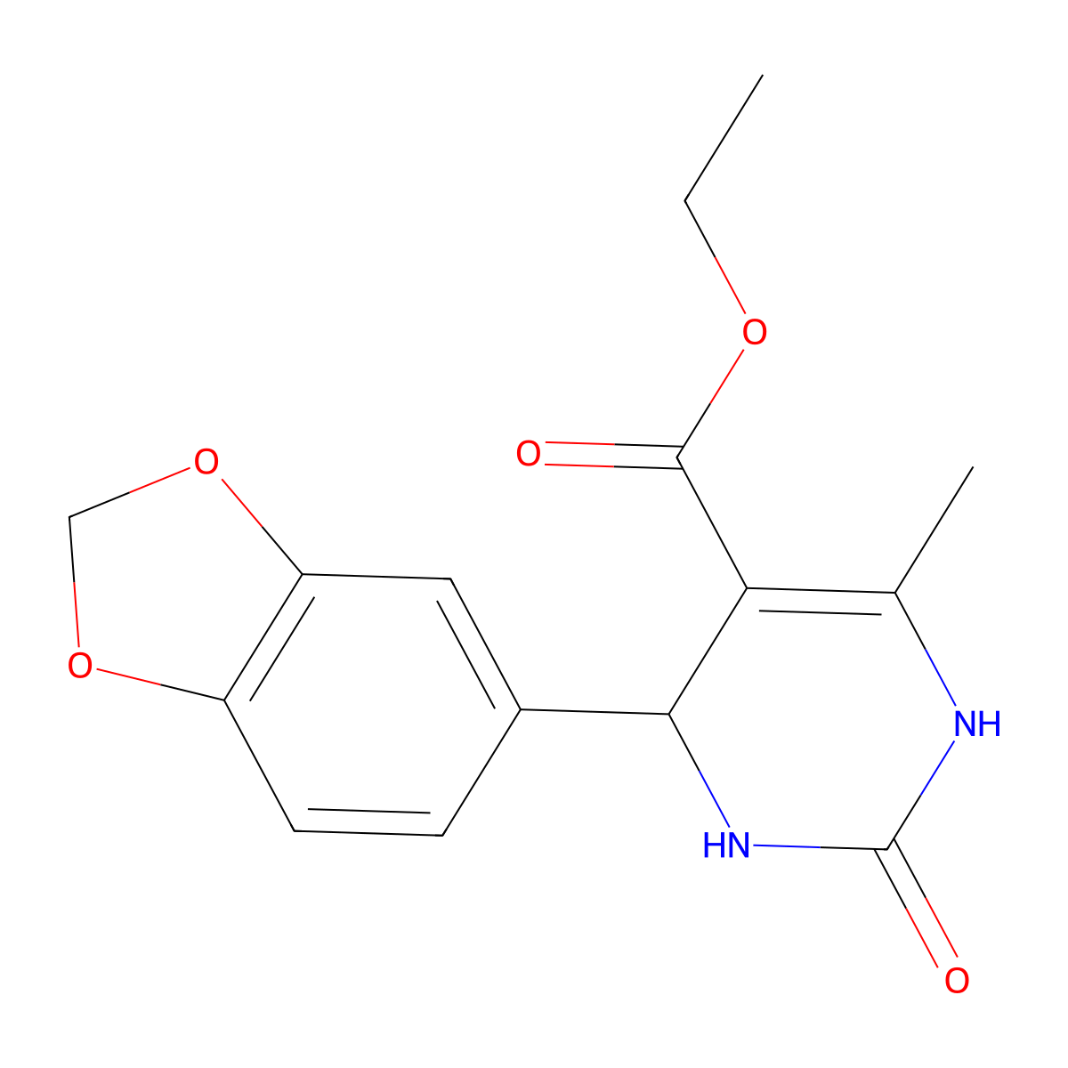 4-(1,3-benzodioxol-5-yl)-6-methyl-2-oxo-3,4-dihydro-1H-pyrimidine-5-carboxylic acid ethyl ester molecular structure, CAS 161374-09-0