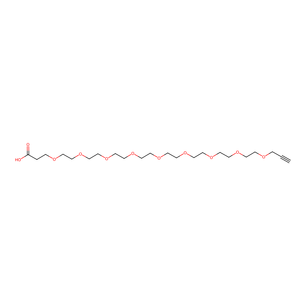 Propargyl-PEG9-acid molecular structure, CAS 1613752-50-3