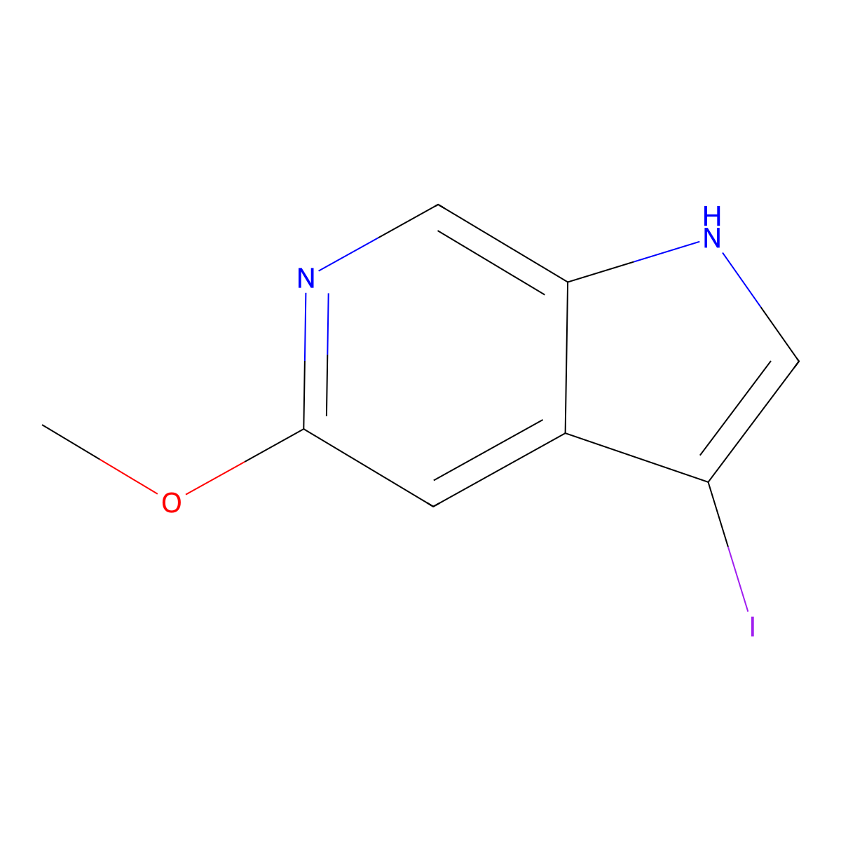 3-Iodo-5-methoxy-1H-pyrrolo[2,3-c]pyridine molecular structure, CAS 1613812-64-8
