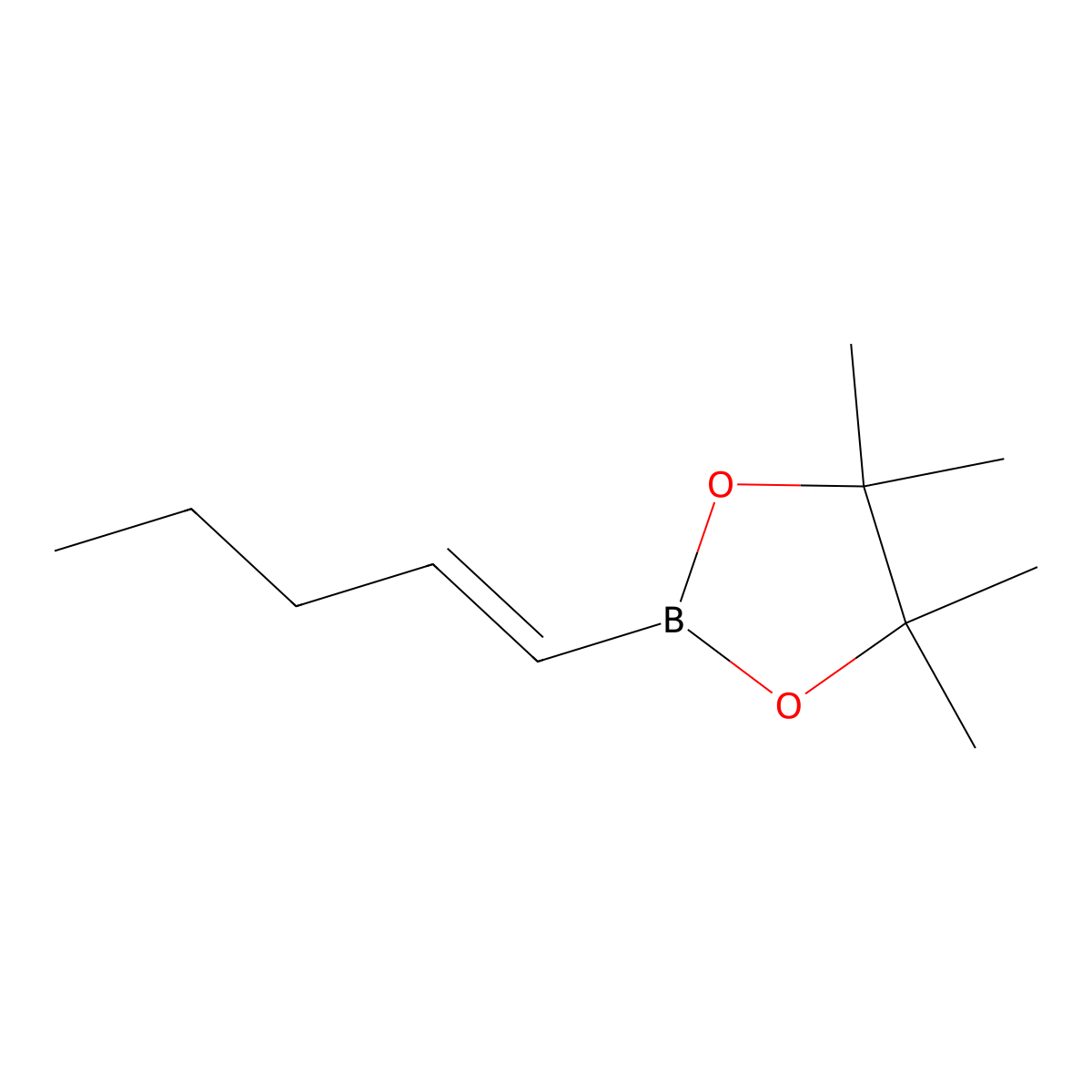 4,4,5,5-Tetramethyl-2-[(1E)-pent-1-en-1-yl]-1,3,2-dioxaborolane molecular structure, CAS 161395-96-6