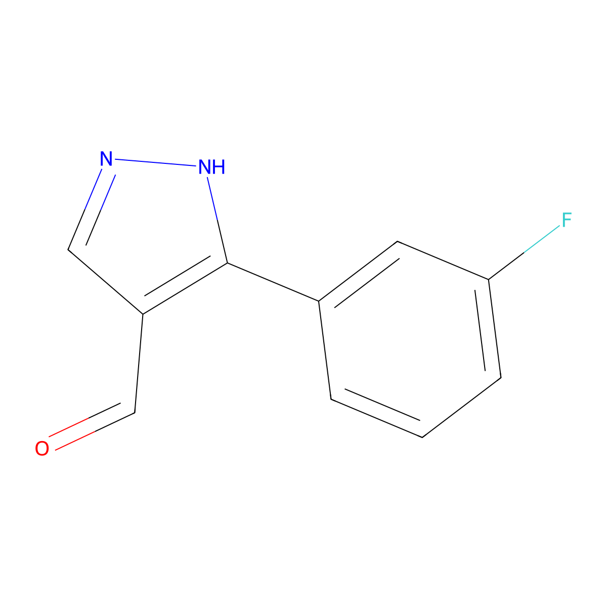 3-(3-fluorophenyl)-1H-pyrazole-4-carbaldehyde molecular structure, CAS 161398-15-8