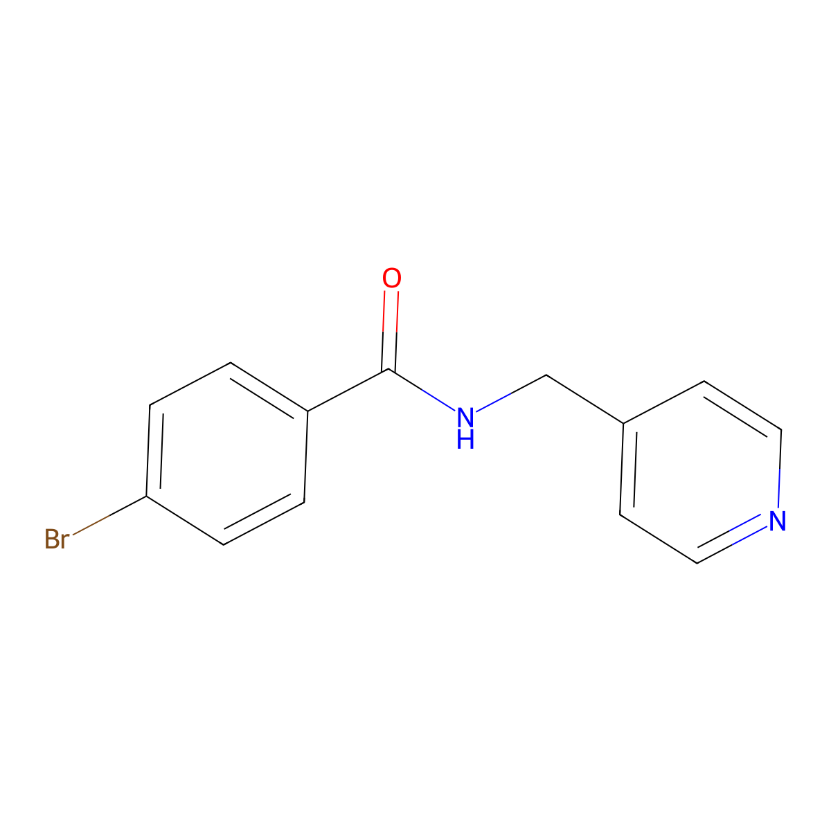 4-bromo-N-(pyridin-4-ylmethyl)benzamide molecular structure, CAS 161398-82-9