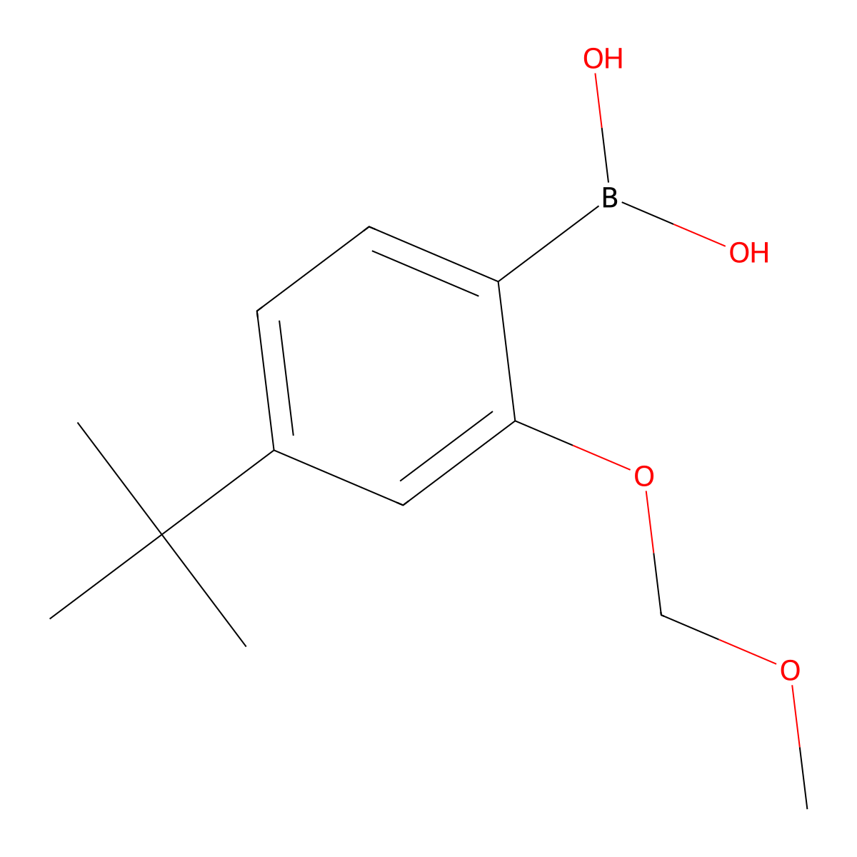 (4-(Tert-butyl)-2-(methoxymethoxy)phenyl)boronic acid molecular structure, CAS 161399-09-3