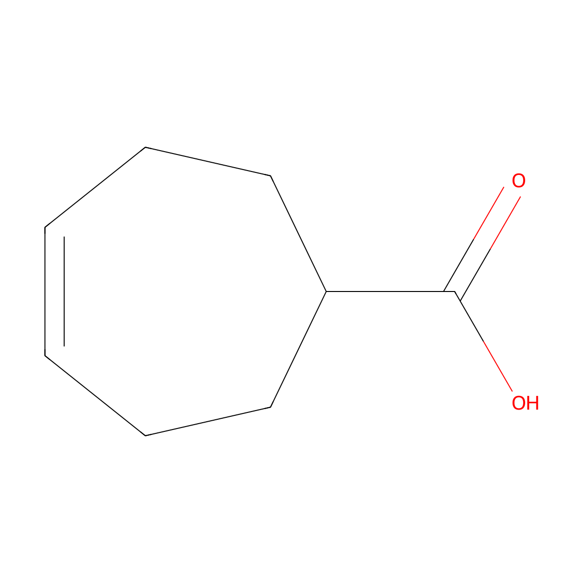 Cyclohept-4-enecarboxylic acid molecular structure, CAS 1614-73-9