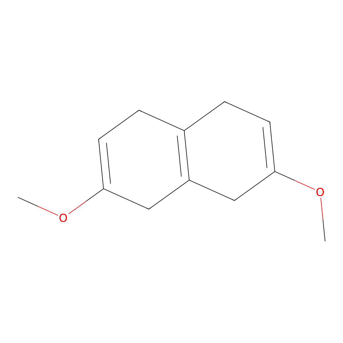 Naphthalene, 1,4,5,8-tetrahydro-2,7-dimethoxy- molecular structure, CAS 1614-82-0
