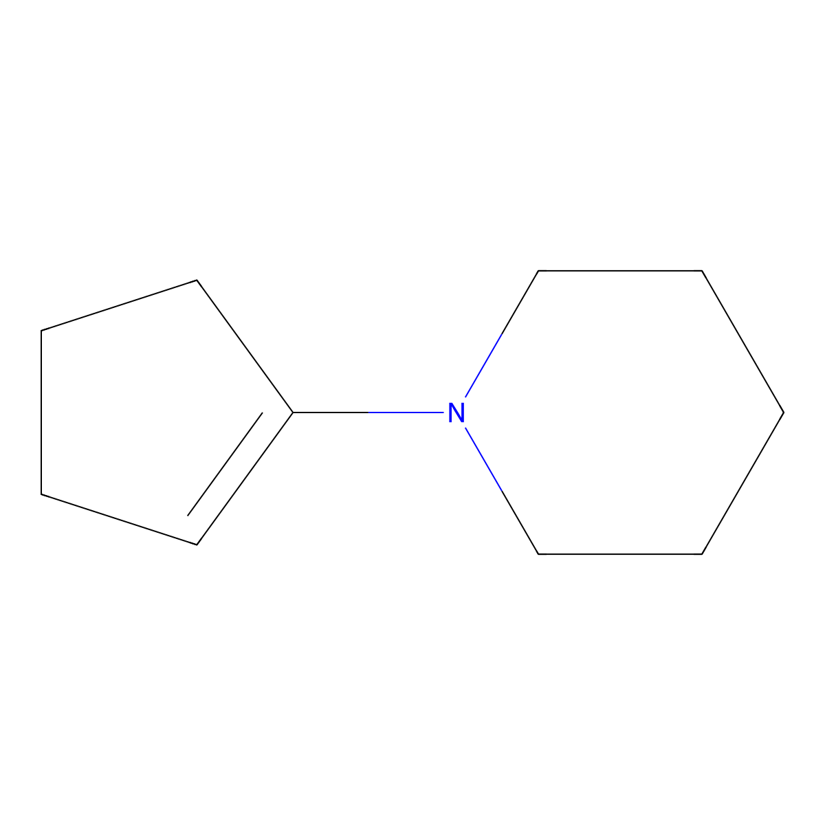 Piperidine, 1-(1-cyclopenten-1-yl)- molecular structure, CAS 1614-92-2