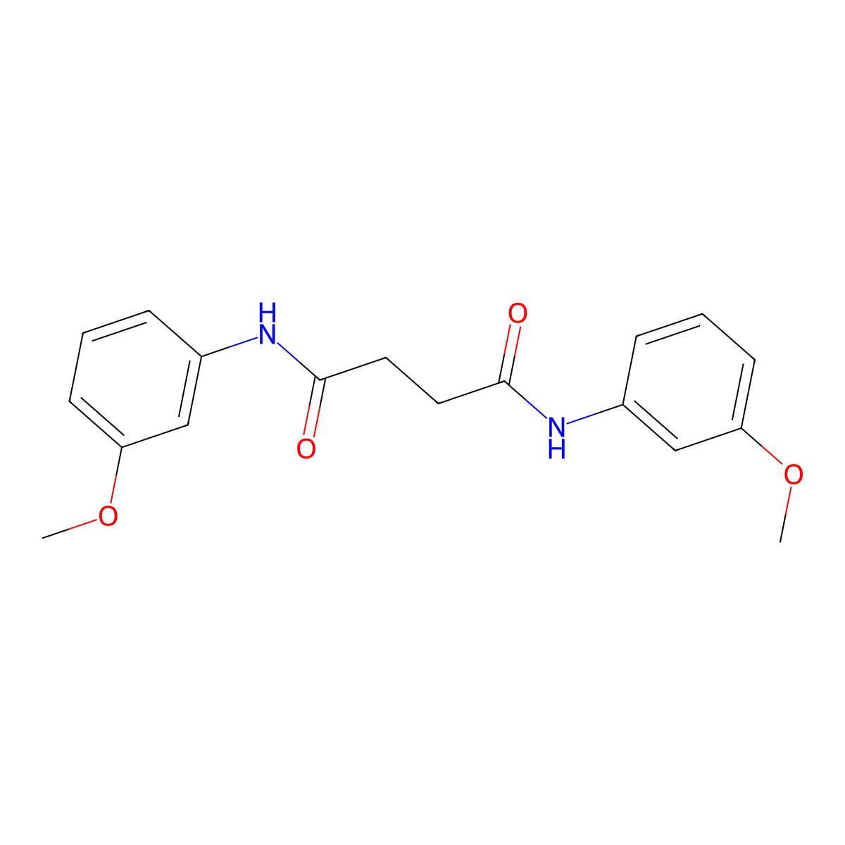 N,N'-bis(3-methoxyphenyl)butanediamide molecular structure, CAS 16141-42-7
