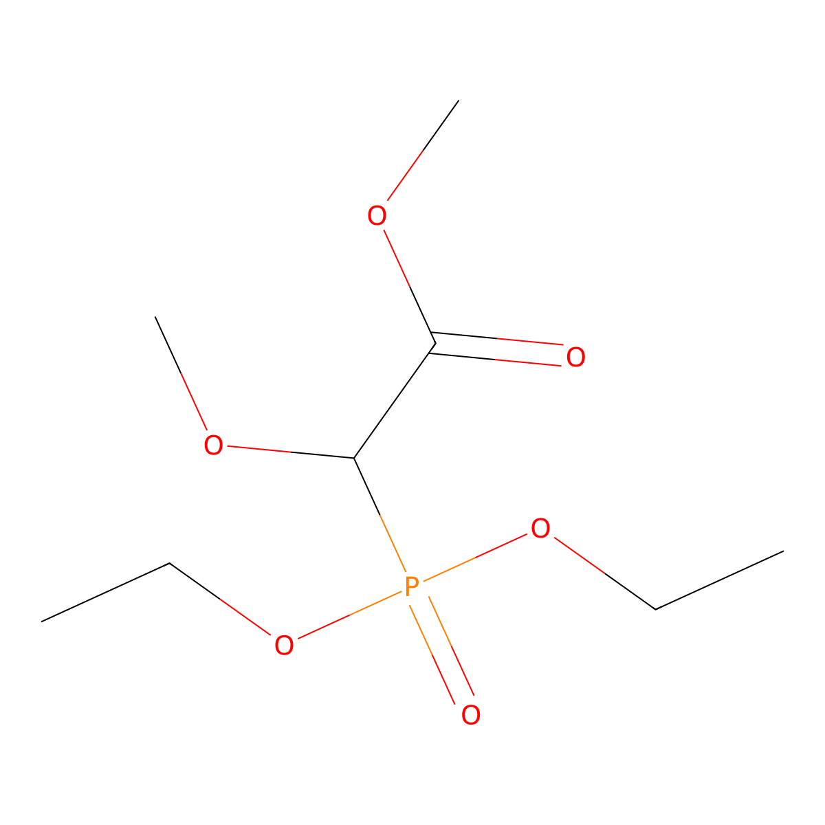 Diethyl (methoxy(methoxycarbonyl)methyl)phosphonate molecular structure, CAS 16141-79-0