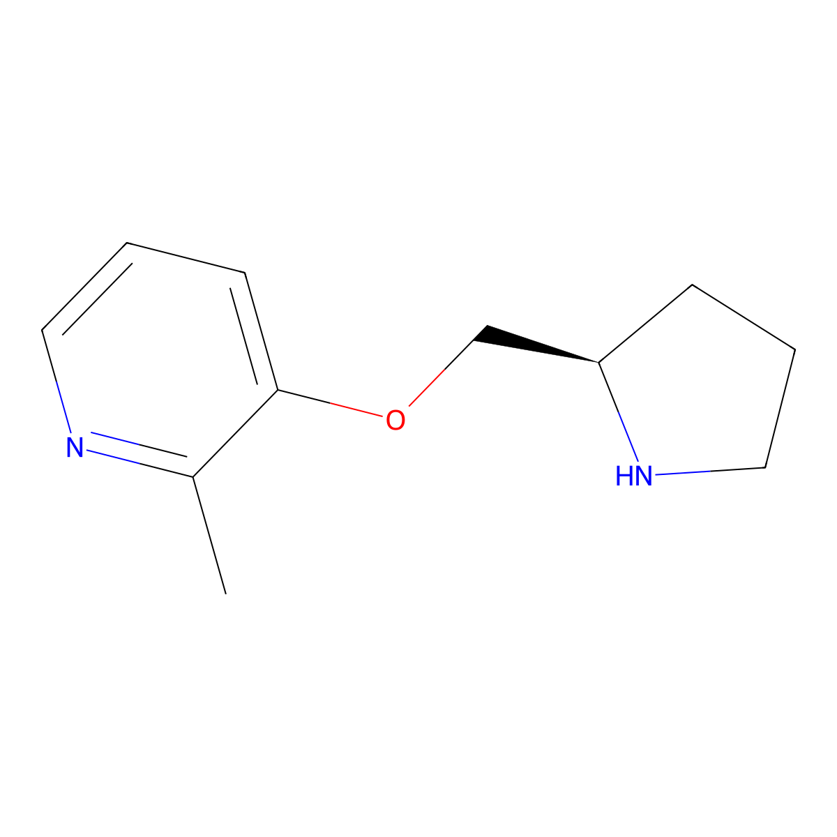 (R)-2-Methyl-3-(2-pyrrolidinylmethoxy)pyridine molecular structure, CAS 161417-20-5