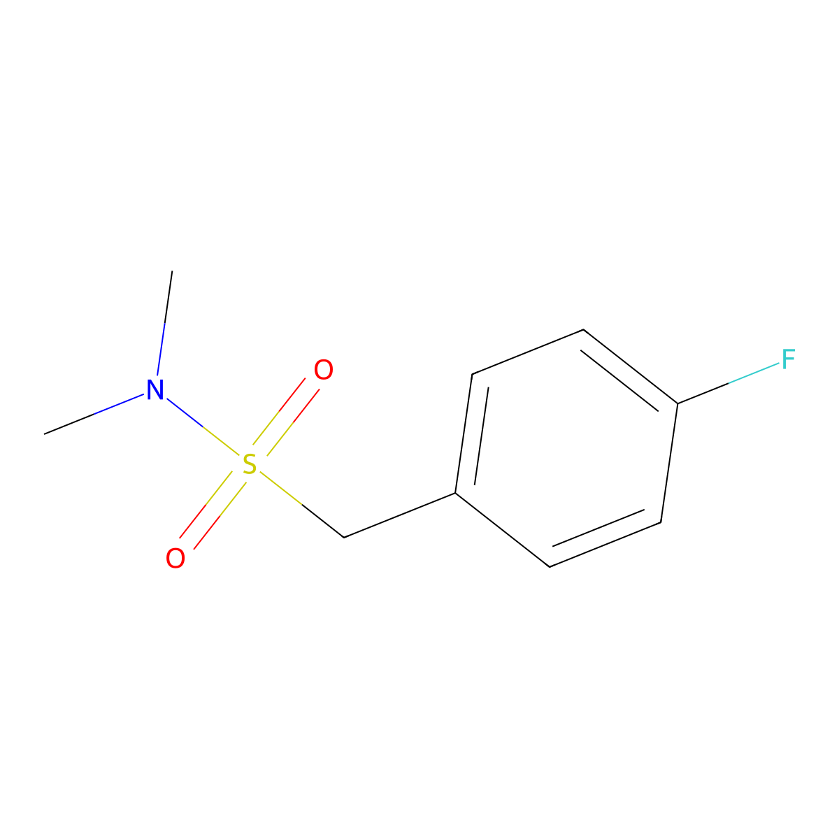 1-(4-fluorophenyl)-N,N-dimethylmethanesulfonamide molecular structure, CAS 161418-06-0