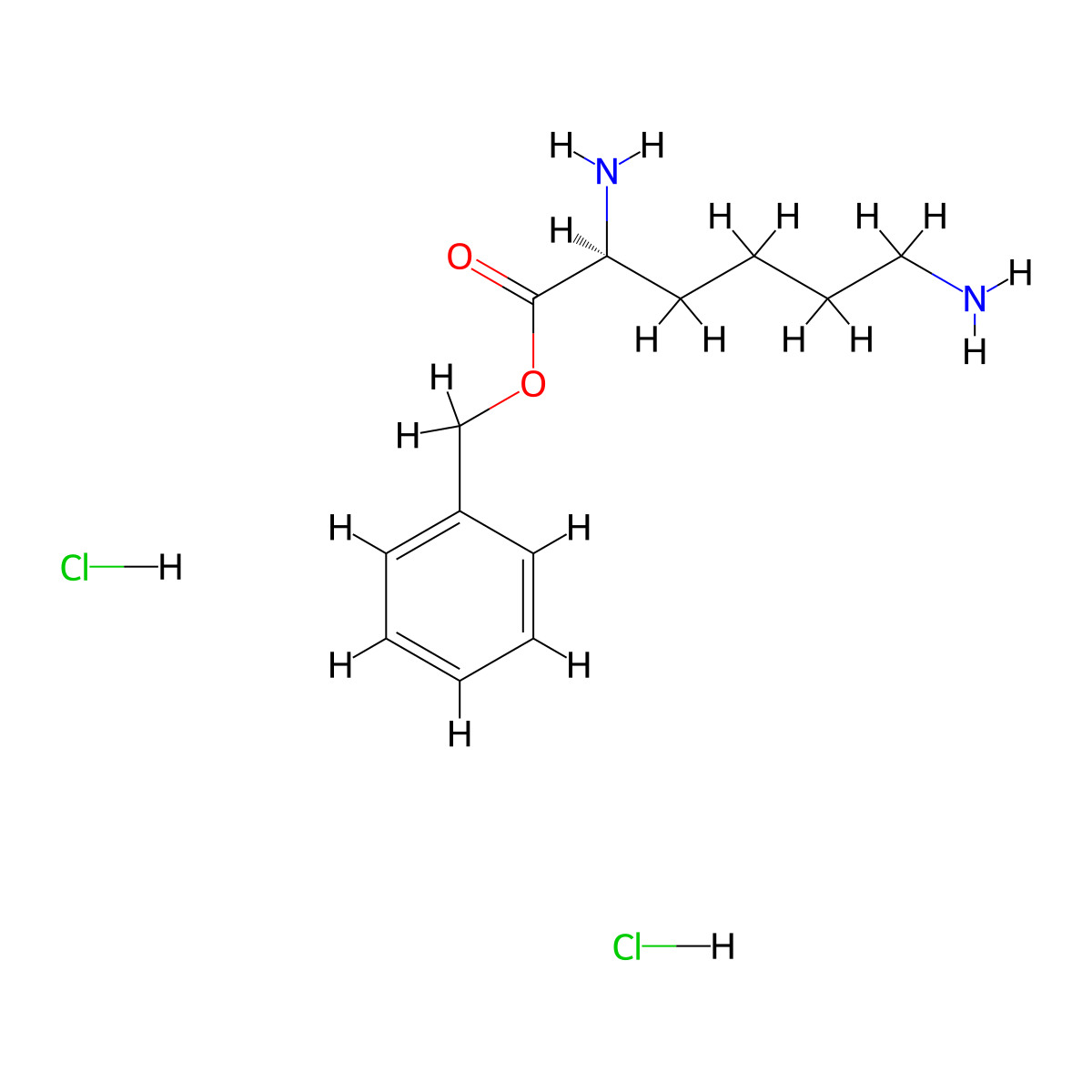 (S)-Benzyl 2,6-diaminohexanoate dihydrochloride molecular structure, CAS 16142-09-9