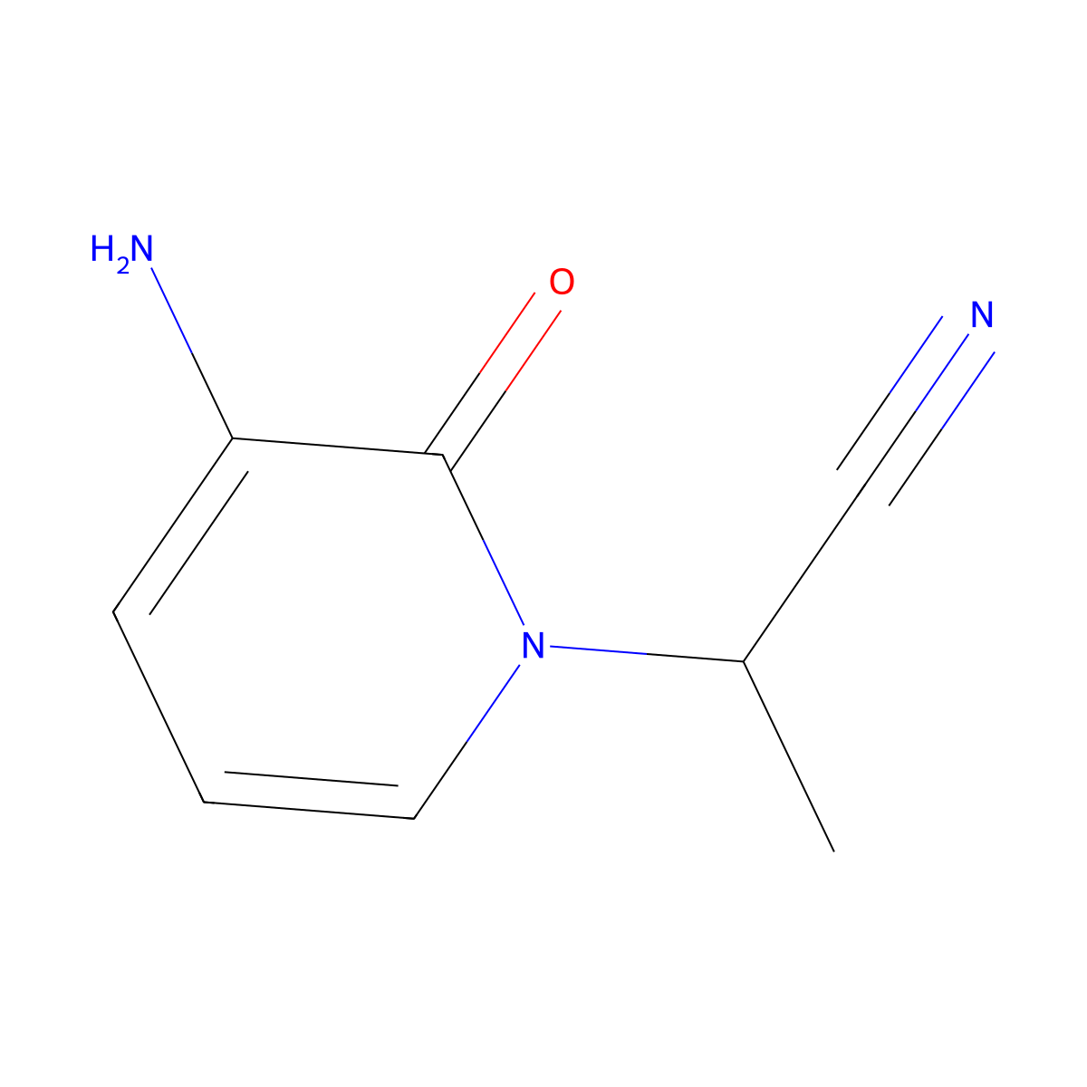 2-(3-Amino-2-oxo-1,2-dihydropyridin-1-yl)propanenitrile molecular structure, CAS 1614217-71-8