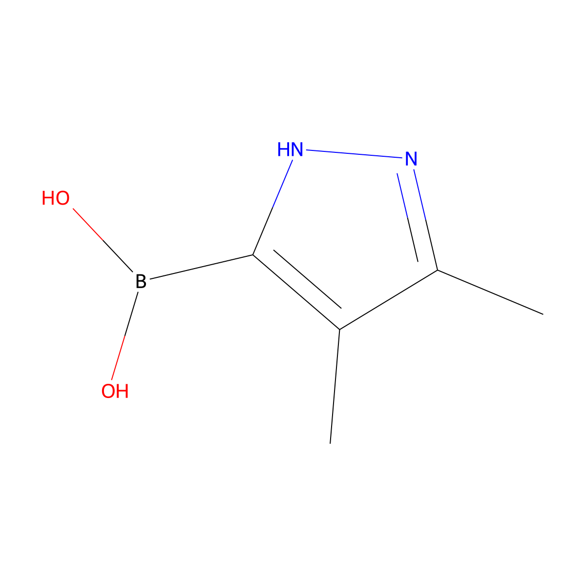 (3,4-dimethyl-1H-pyrazol-5-yl)boronic acid molecular structure, CAS 1614230-04-4