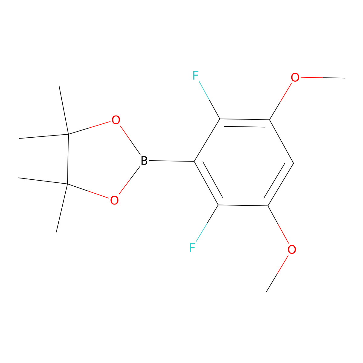 2-(2,6-Difluoro-3,5-dimethoxyphenyl)-4,4,5,5-tetramethyl-1,3,2-dioxaborolane molecular structure, CAS 1614233-69-0