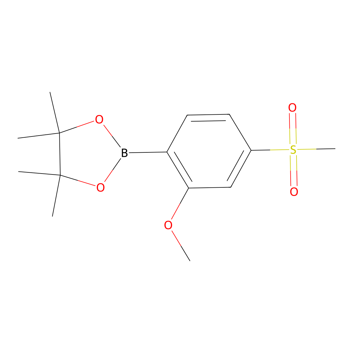 2-(2-Methoxy-4-(methylsulfonyl)phenyl)-4,4,5,5-tetramethyl-1,3,2-dioxaborolane molecular structure, CAS 1614246-31-9