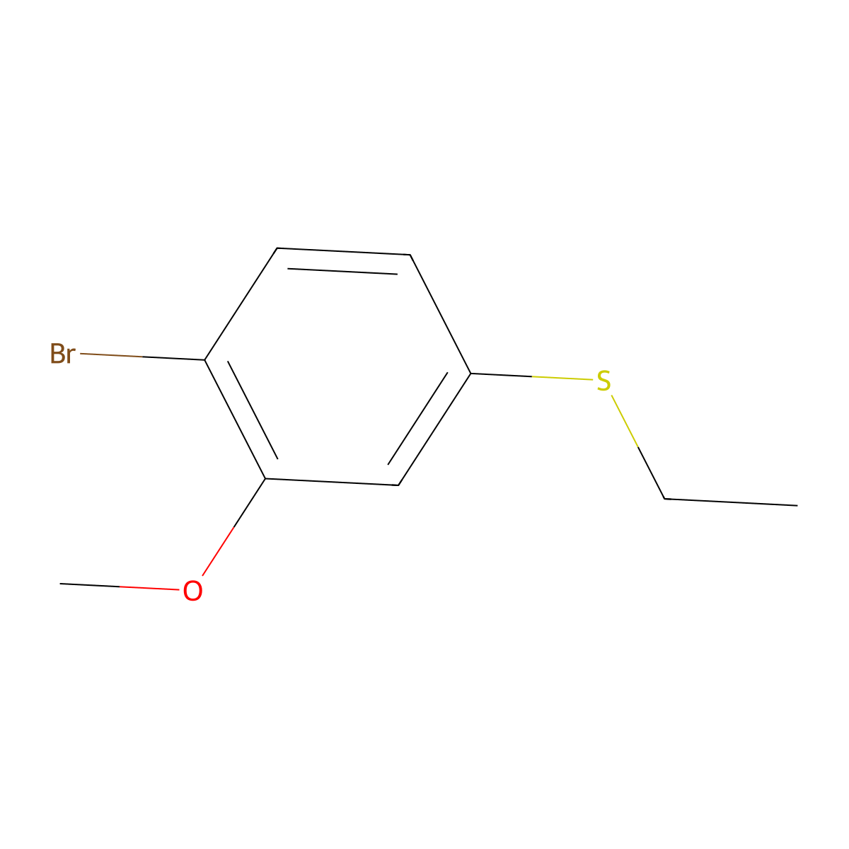 (4-Bromo-3-methoxyphenyl)(ethyl)sulfane molecular structure, CAS 1614246-35-3