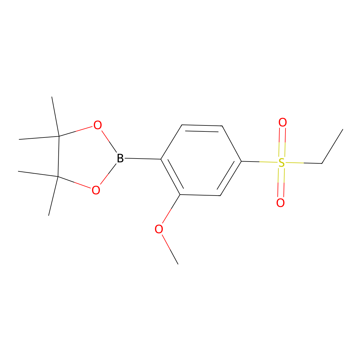 2-(4-(Ethylsulfonyl)-2-methoxyphenyl)-4,4,5,5-tetramethyl-1,3,2-dioxaborolane molecular structure, CAS 1614246-36-4