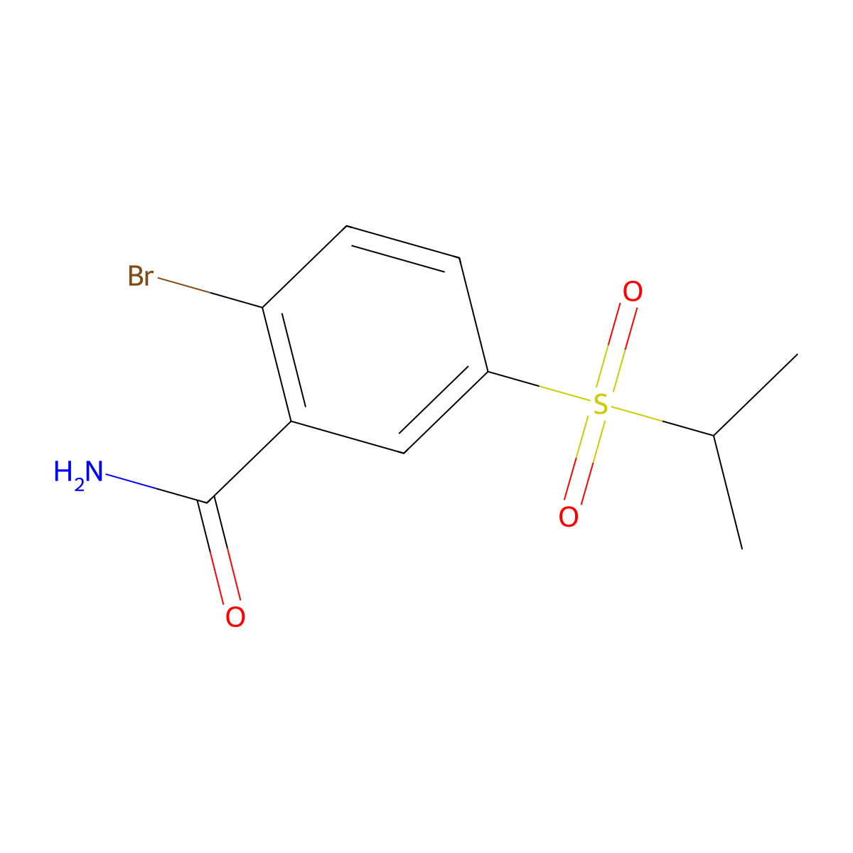 2-Bromo-5-(isopropylsulfonyl)benzamide molecular structure, CAS 1614246-37-5