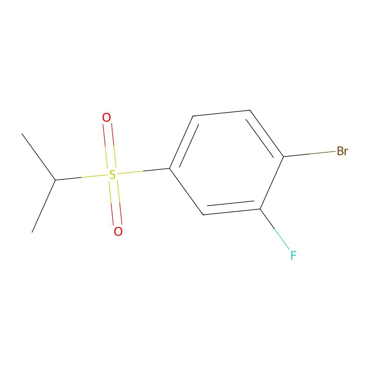 1-Bromo-2-fluoro-4-(isopropylsulfonyl)benzene molecular structure, CAS 1614246-46-6
