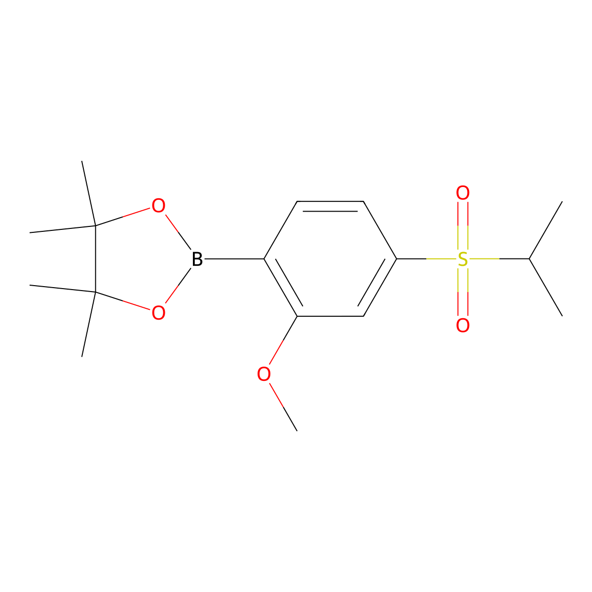 2-(4-(Isopropylsulfonyl)-2-methoxyphenyl)-4,4,5,5-tetramethyl-1,3,2-dioxaborolane molecular structure, CAS 1614246-48-8
