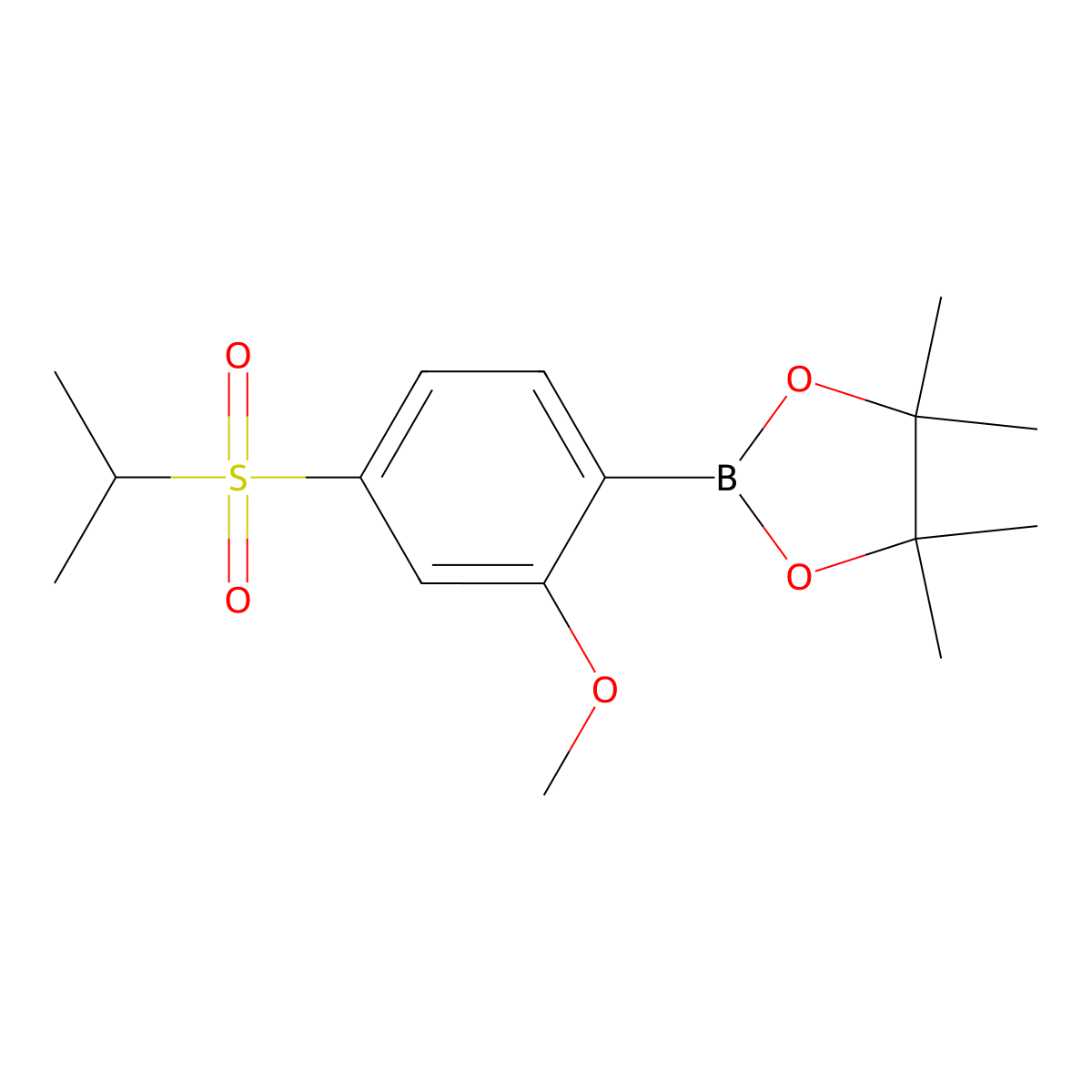 2-(4-(Isopropylsulfonyl)-2-methoxyphenyl)-4,4,5,5-tetramethyl-1,3,2-dioxaborolane molecular structure, CAS 1614246-48-8