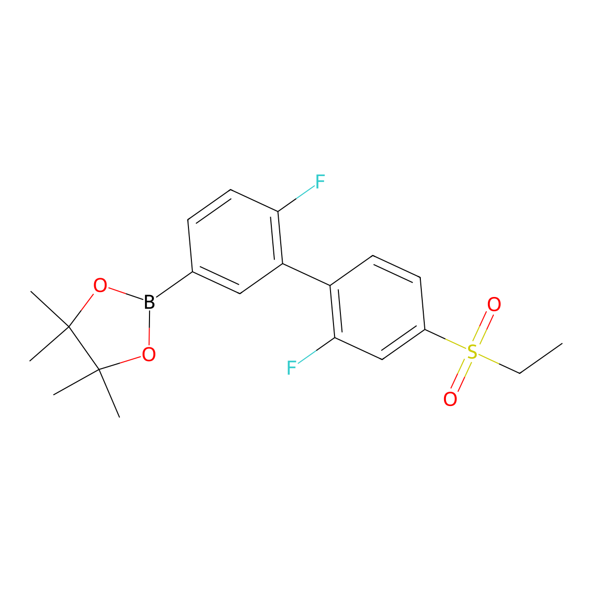 2-(4'-(Ethylsulfonyl)-2',6-difluoro-[1,1'-biphenyl]-3-yl)-4,4,5,5-tetramethyl-1,3,2-dioxaborolane molecular structure, CAS 1614246-58-0