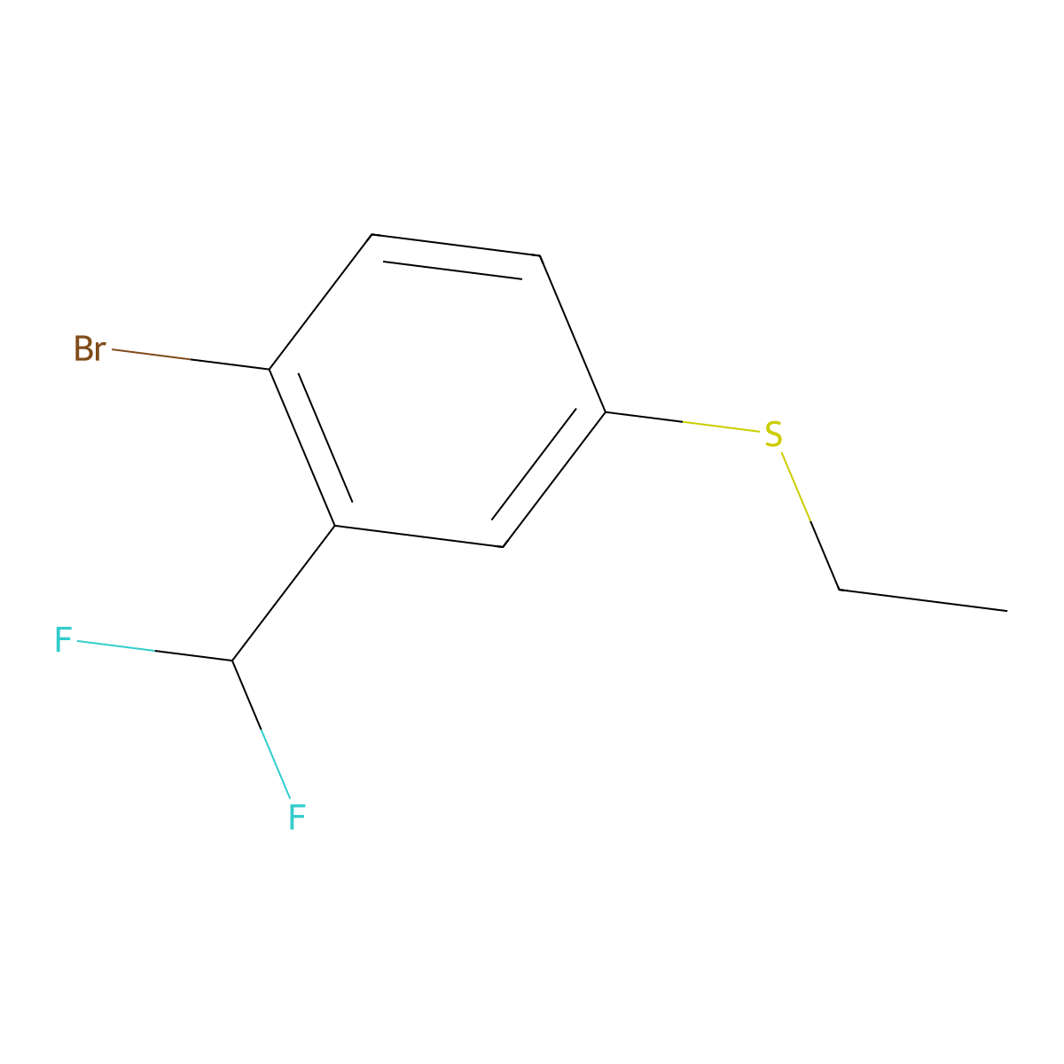 (4-Bromo-3-(difluoromethyl)phenyl)(ethyl)sulfane molecular structure, CAS 1614246-61-5