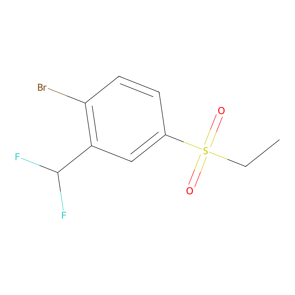 1-Bromo-2-(difluoromethyl)-4-(ethylsulfonyl)benzene molecular structure, CAS 1614246-62-6