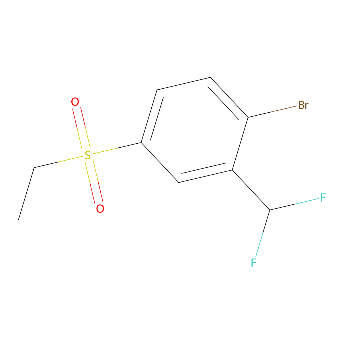 1-Bromo-2-(difluoromethyl)-4-(ethylsulfonyl)benzene molecular structure, CAS 1614246-62-6
