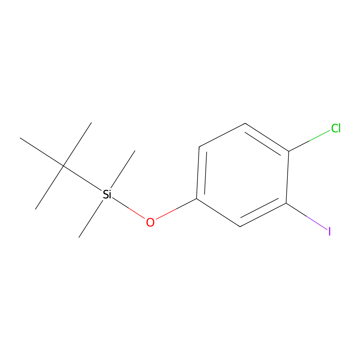tert-Butyl(4-chloro-3-iodophenoxy)dimethylsilane molecular structure, CAS 1614246-63-7