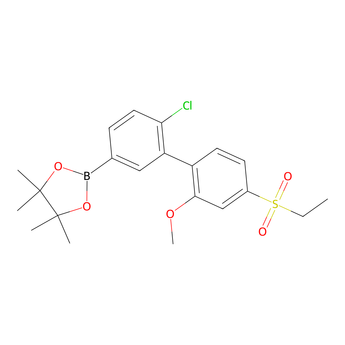2-(6-Chloro-4'-(ethylsulfonyl)-2'-methoxy-[1,1'-biphenyl]-3-yl)-4,4,5,5-tetramethyl-1,3,2-dioxaborolane molecular structure, CAS 1614246-66-0