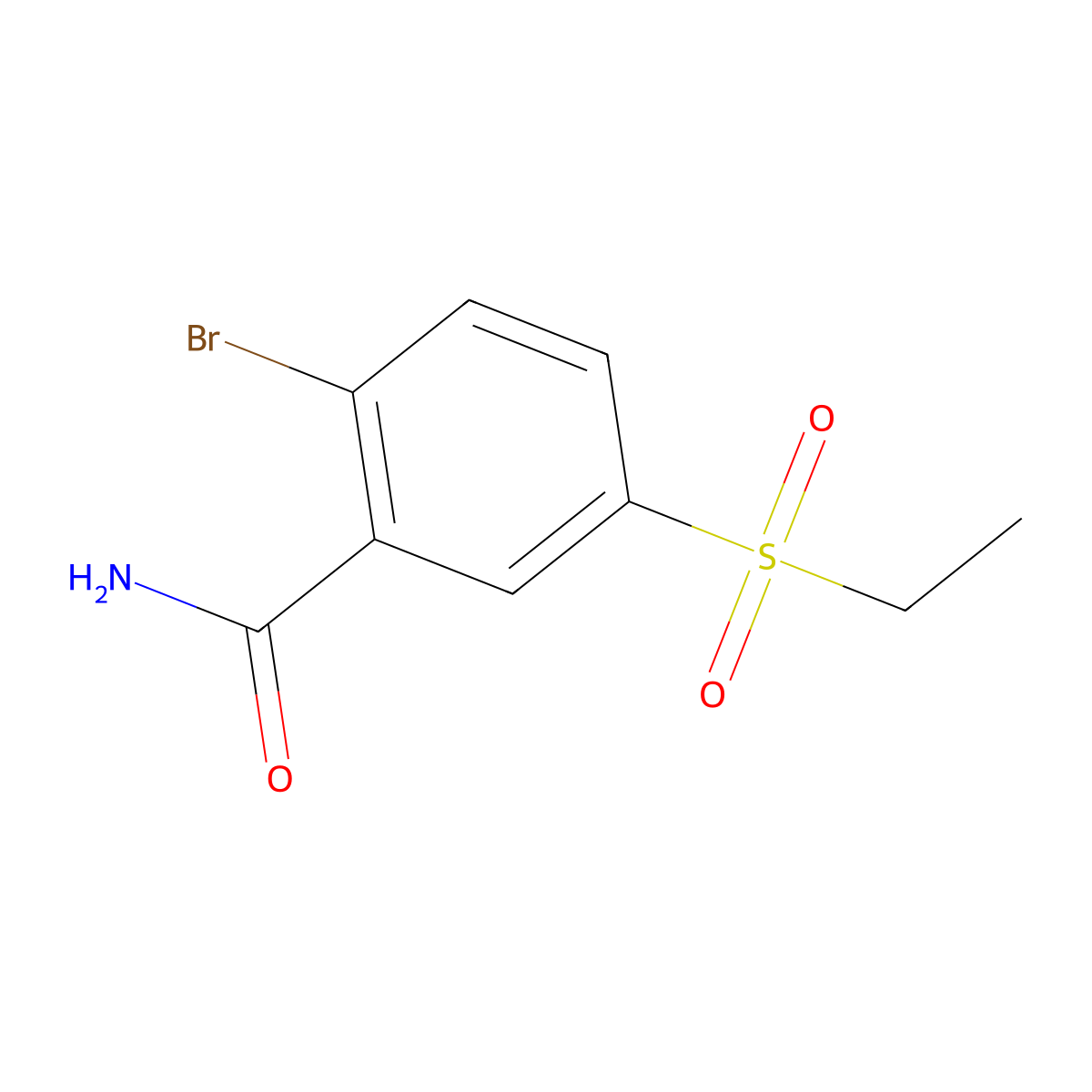 2-Bromo-5-(ethylsulfonyl)benzamide molecular structure, CAS 1614246-77-3