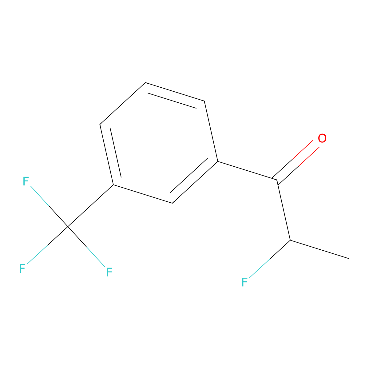 2-Fluoro-1-[3-(trifluoromethyl)phenyl]-1-propanone molecular structure, CAS 1614248-11-1