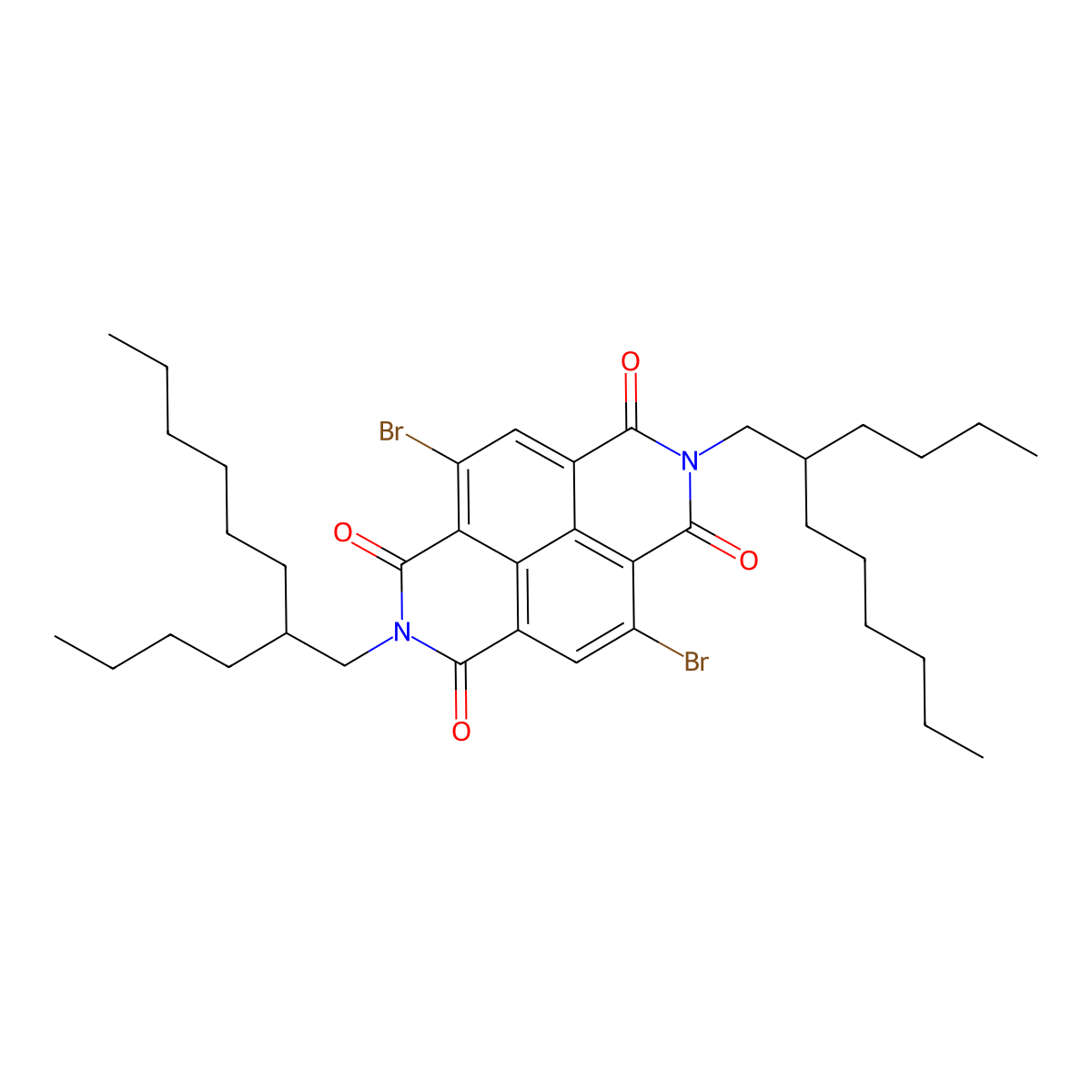 4,9-Dibromo-2,7-bis(2-butyloctyl)benzo[lmn][3,8]phenanthroline-1,3,6,8(2H,7H)-tetraone molecular structure, CAS 1614253-96-1