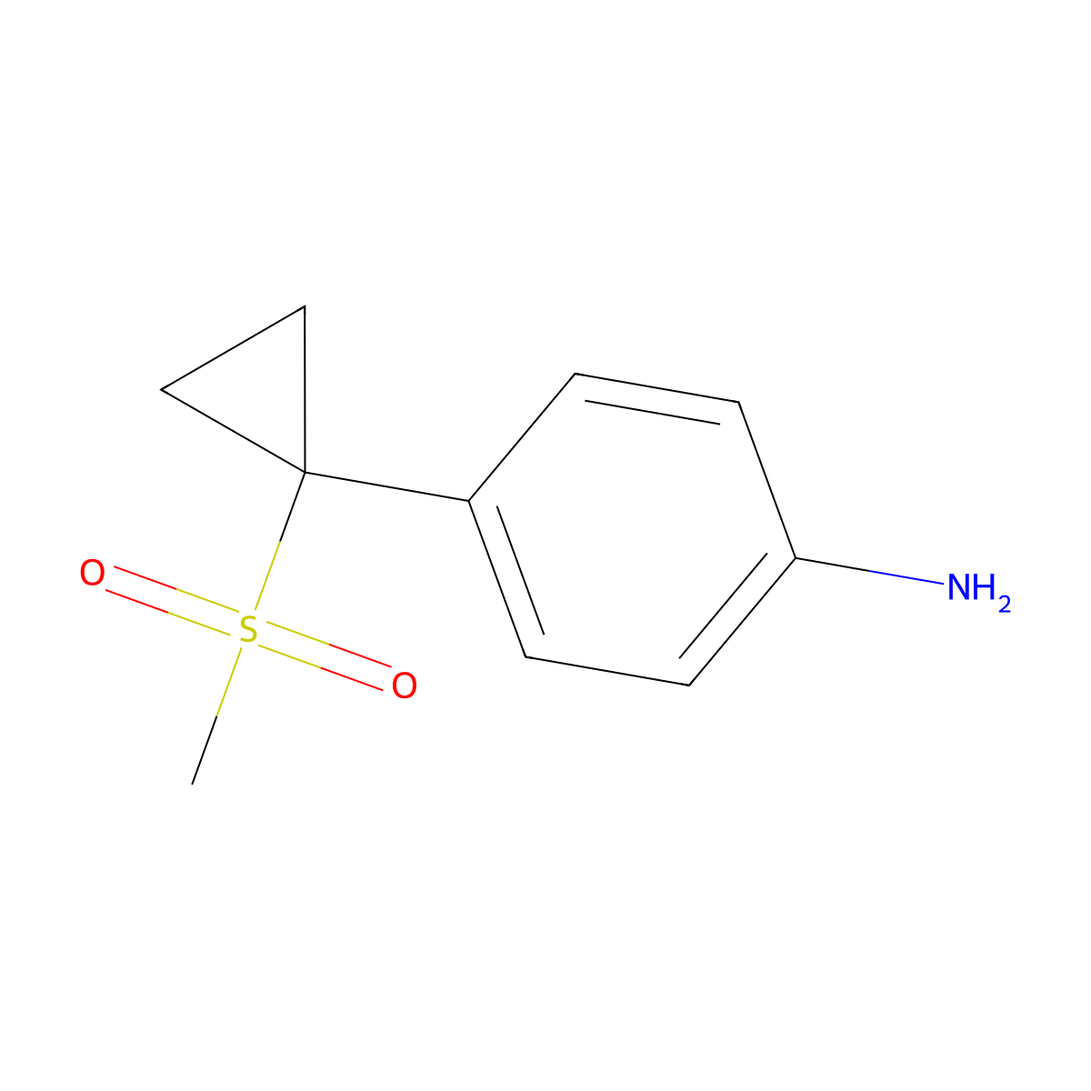 4-(1-Methanesulfonylcyclopropyl)aniline molecular structure, CAS 1614264-34-4