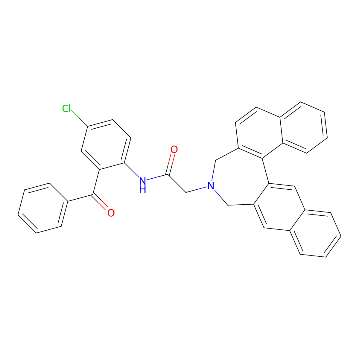 (11bS)-N-(2-Benzoyl-4-chlorophenyl)--3,5-4H-dinaphth[2,1-c:1',2'-e]azepine-4-acetamide molecular structure, CAS 1614264-49-1