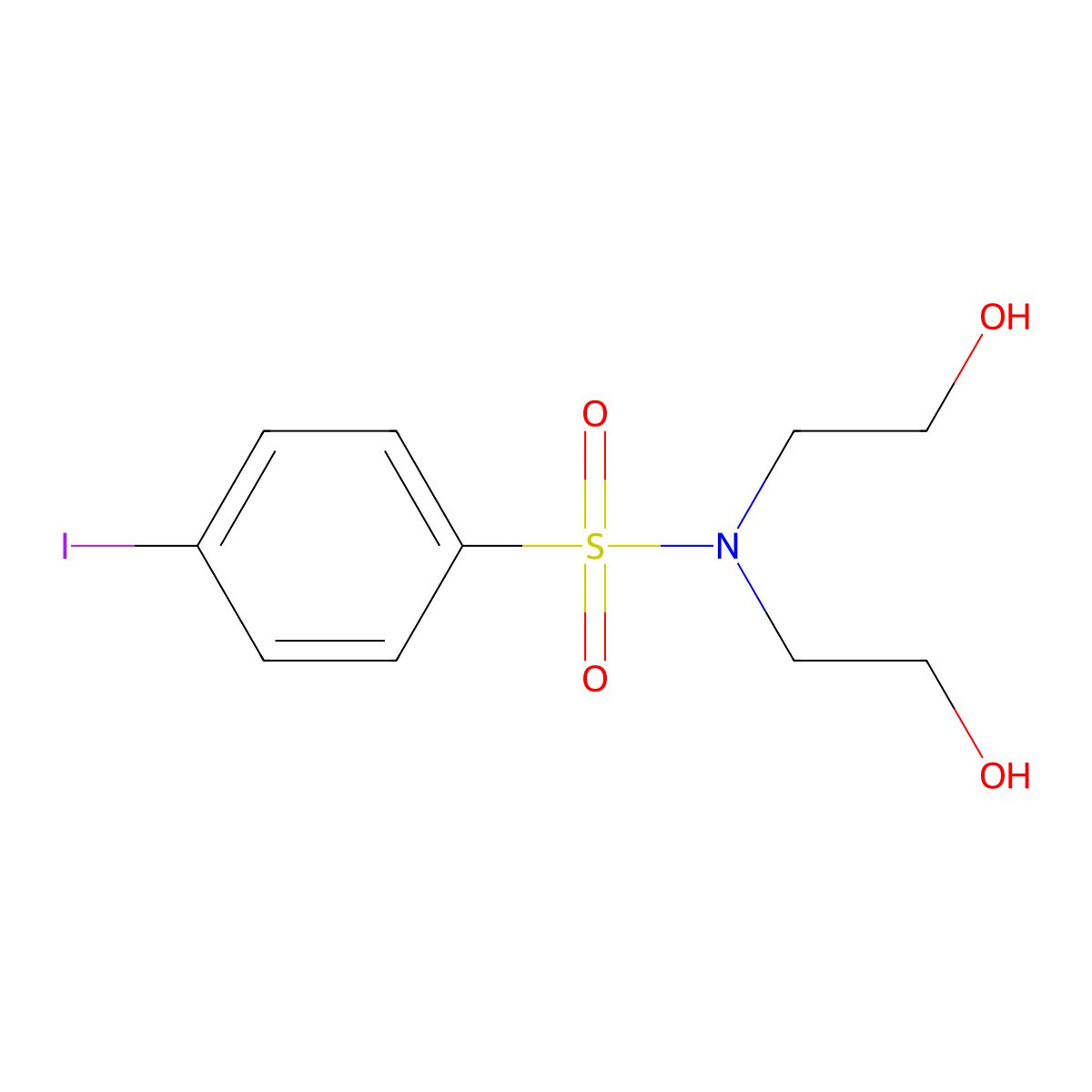 N,N-bis(2-hydroxyethyl)-4-iodobenzenesulfonamide molecular structure, CAS 161431-66-9