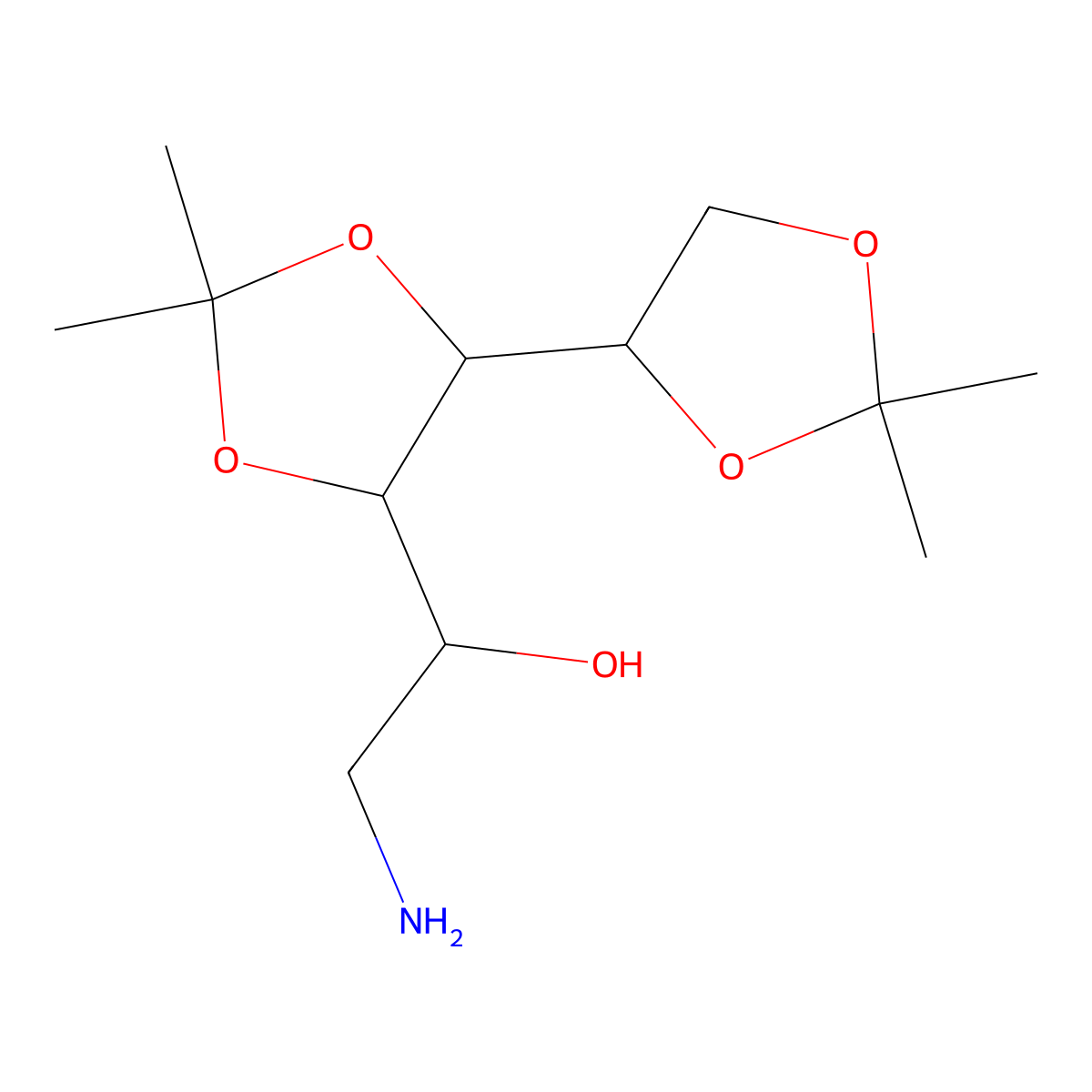 1-Amino-1-deoxy-3,4:5,6-bis-O-(1-methylethylidene)-D-glucitol molecular structure, CAS 161443-27-2