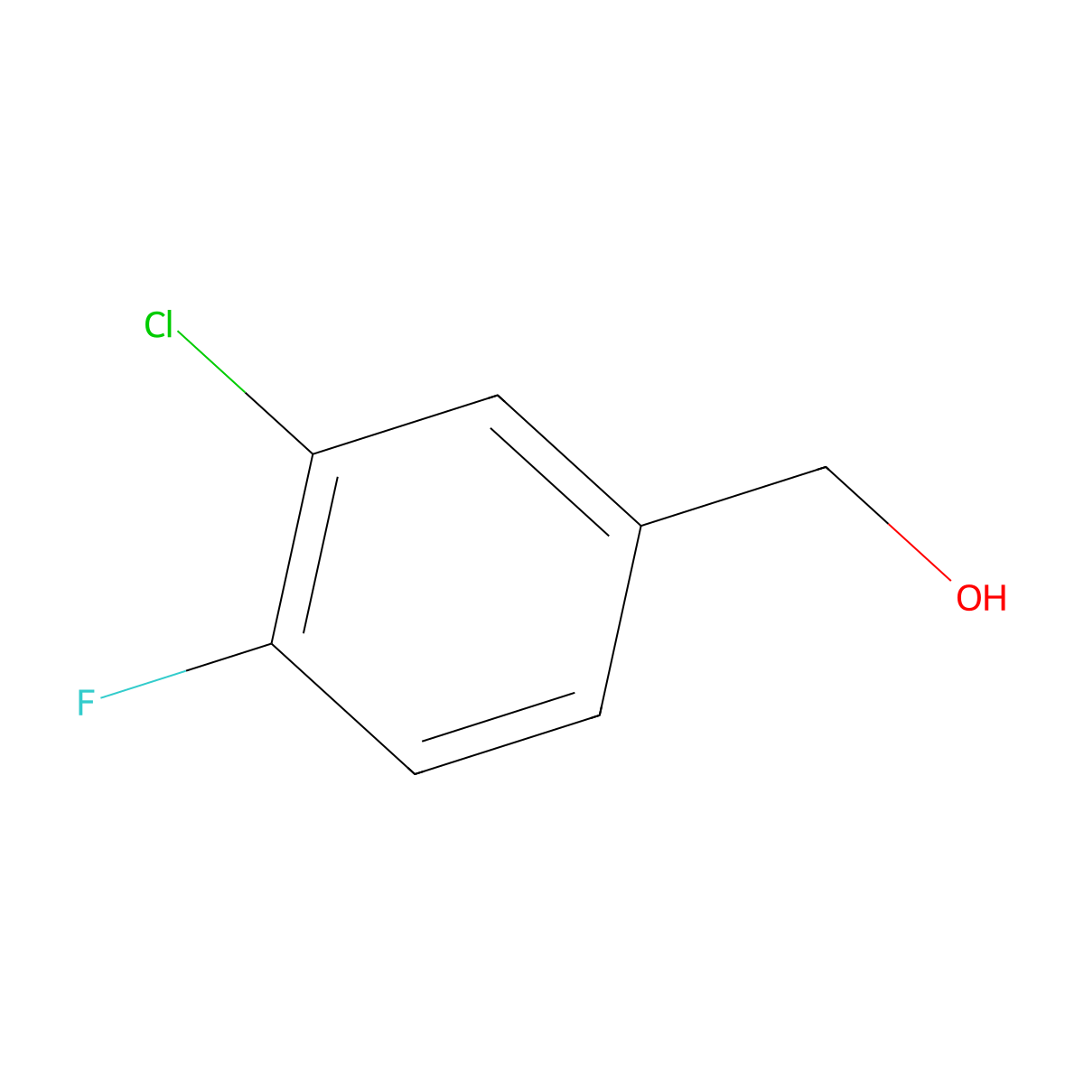 3-Chloro-4-fluorobenzyl alcohol molecular structure, CAS 161446-90-8