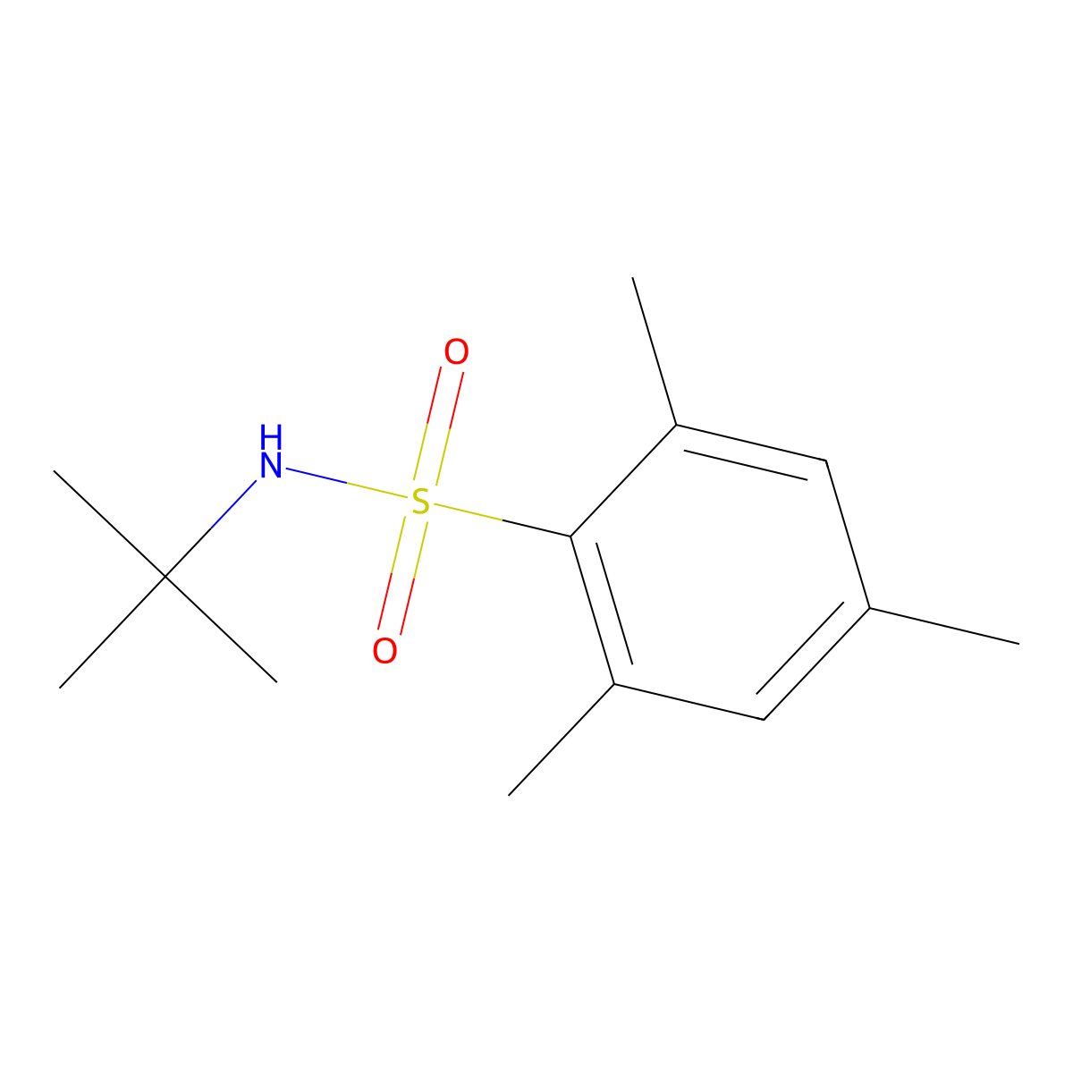 N-tert-butyl-2,4,6-trimethylbenzenesulfonamide molecular structure, CAS 161452-12-6