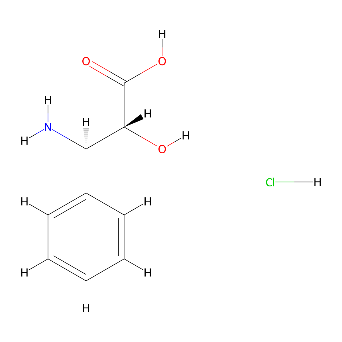 (2R,3R)-3-Amino-2-hydroxy-3-phenylpropanoic acid hydrochloride molecular structure, CAS 161453-08-3