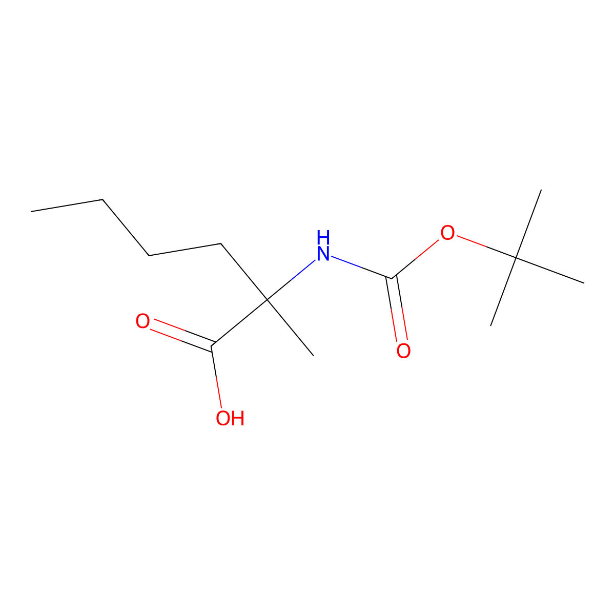 2-{[(Tert-butoxy)carbonyl]amino}-2-methylhexanoic acid molecular structure, CAS 161458-14-6