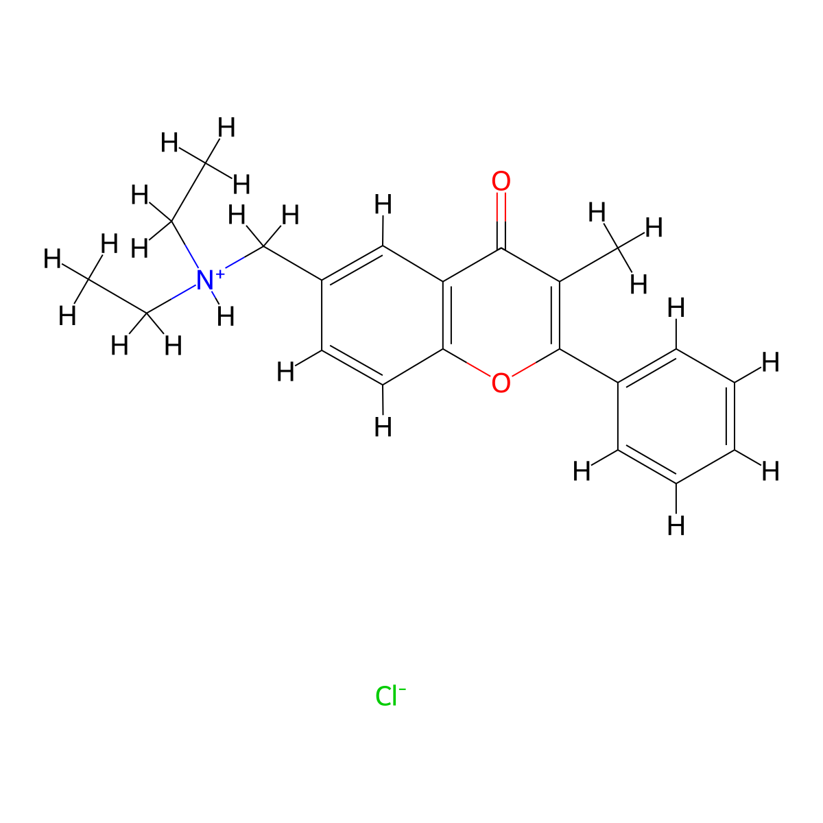 Flavone, 6-((diethylamino)methyl)-3-methyl-, monohydrochloride molecular structure, CAS 16146-79-5