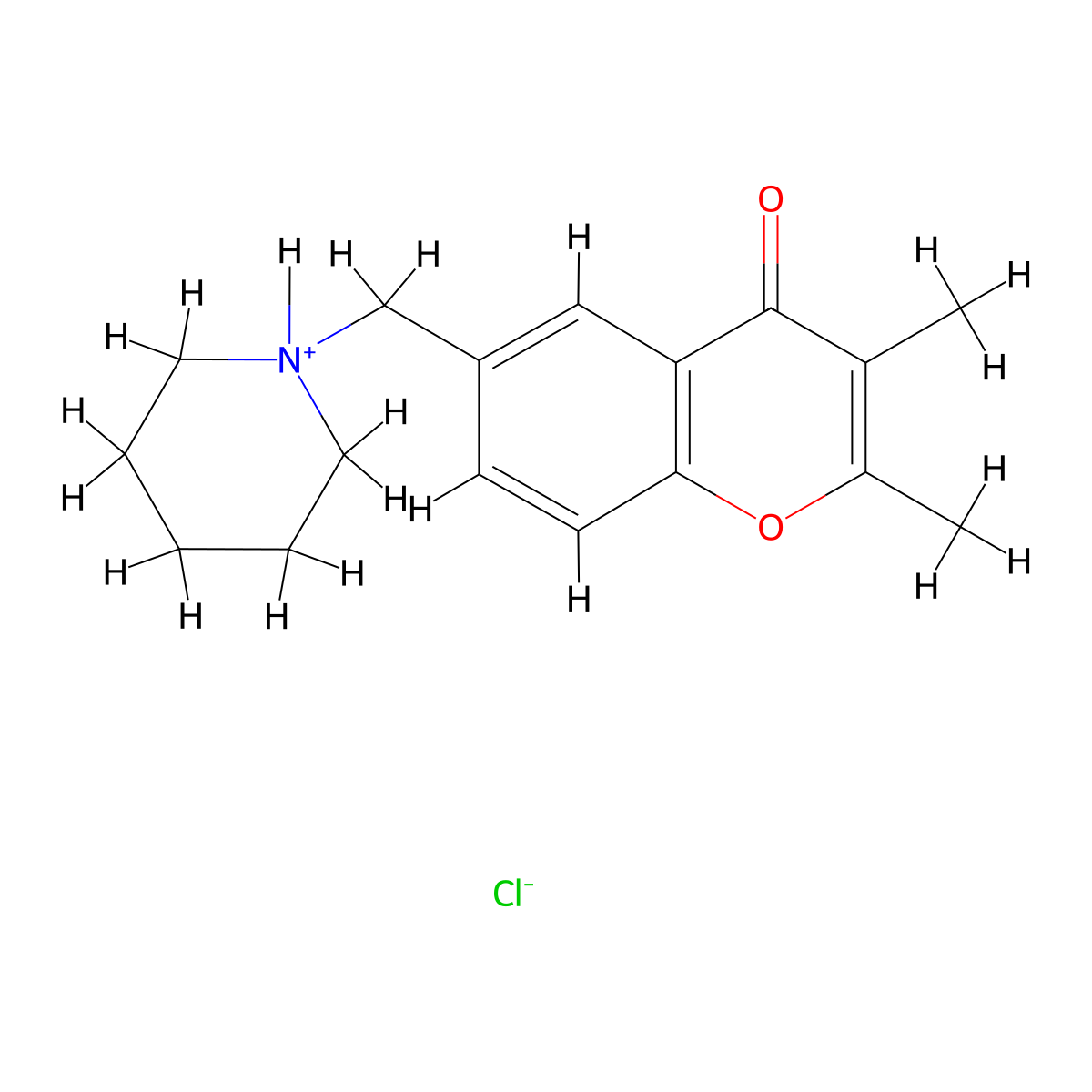 Chromone, 2,3-dimethyl-6-piperidinomethyl-, monohydrochloride molecular structure, CAS 16146-80-8