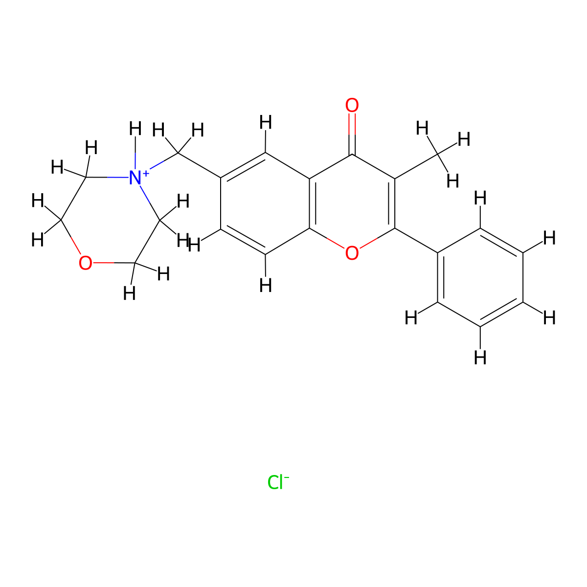 Flavone, 3-methyl-6-morpholinomethyl-, monohydrochloride molecular structure, CAS 16146-83-1