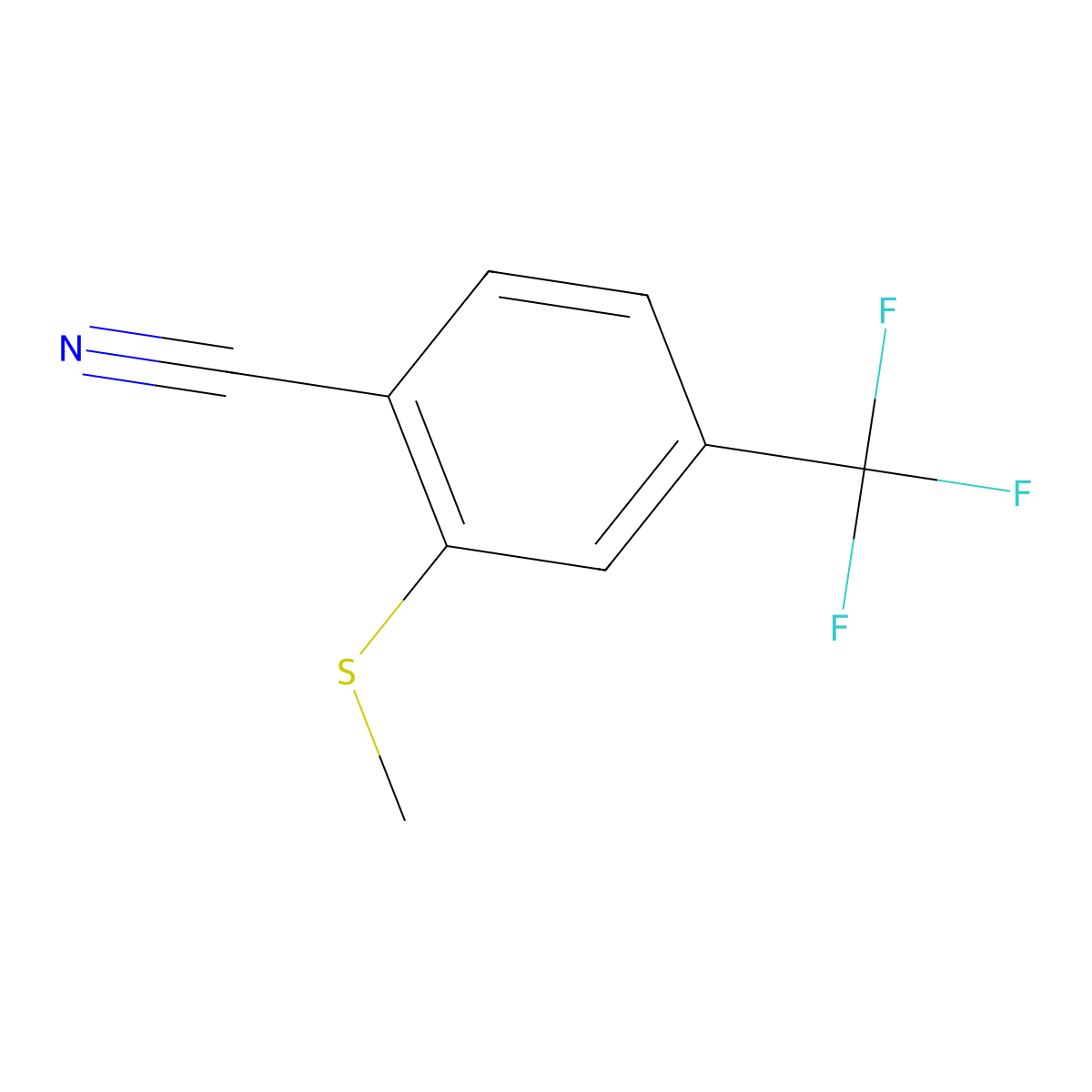 2-(Methylthio)-4-(trifluoromethyl)benzonitrile molecular structure, CAS 161462-33-5